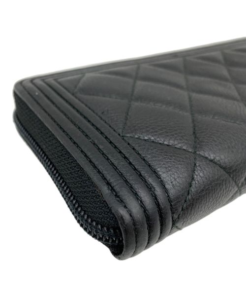 CHANEL（シャネル）CHANEL (シャネル) 長財布 ボーイシャネル ブラックの古着・服飾アイテム