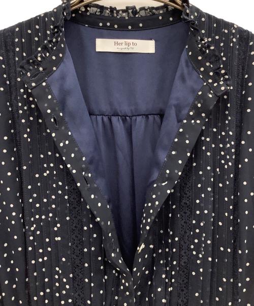 HER LIP TO（ハーリップトゥ）HER LIP TO (ハーリップトゥ) ノースリーブワンピース ネイビー サイズ:Mの古着・服飾アイテム