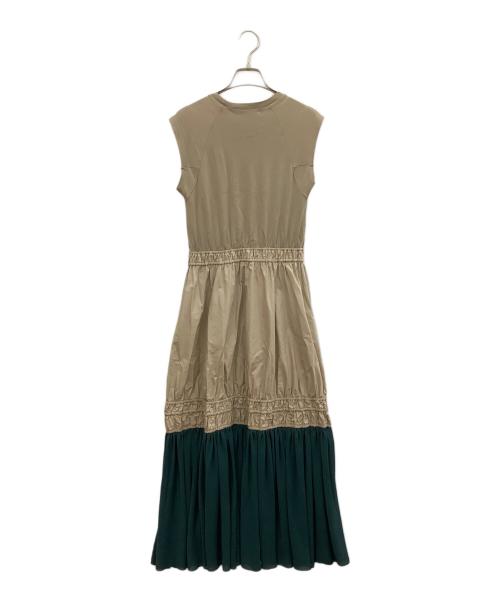 furfur（ファーファー）furfur (ファーファー) ワンピース ベージュ×グリーン サイズ:Fの古着・服飾アイテム