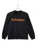 NoProblemoノープロブレモ）の古着「NoProblemo(ノープロブレモ)長袖カットソー」｜ブラック
