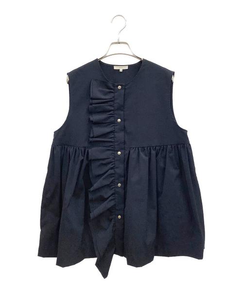 YORI（ヨリ）YORI (ヨリ) ダブルフリルジレ ネイビー サイズ:38の古着・服飾アイテム
