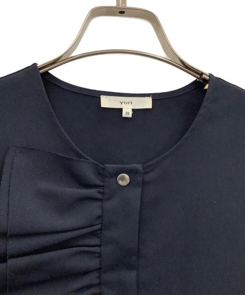 YORI（ヨリ）YORI (ヨリ) ダブルフリルジレ ネイビー サイズ:38の古着・服飾アイテム
