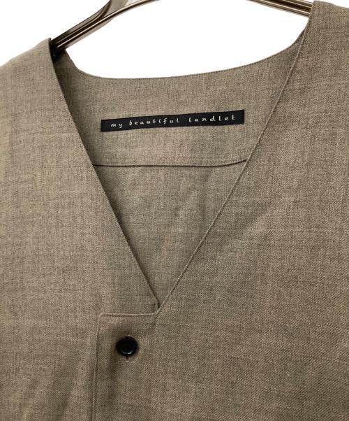 My Beautiful Landlet（マイビューティフルランドレット）My Beautiful Landlet (マイビューティフルランドレット) ウールサージシャツカーディガン ベージュ サイズ:1の古着・服飾アイテム