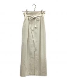 ASTRAET（アストラット）の古着「ウエストヒモラップスカート」｜ホワイト