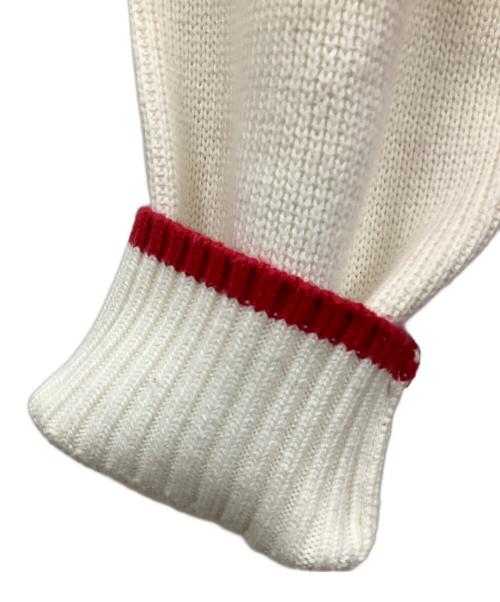 SUPREME（シュプリーム）SUPREME (シュプリーム) ニットパーカー ホワイト×レッド サイズ:Lの古着・服飾アイテム