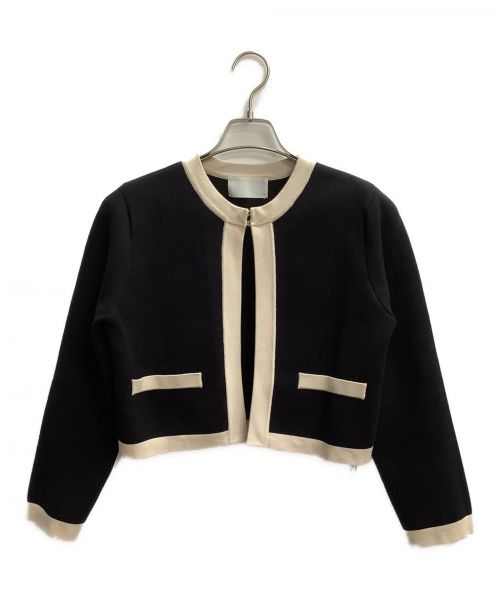 CELFORD（セルフォード）CELFORD (セルフォード) バイカラーボレロカーディガン ブラック サイズ:38の古着・服飾アイテム