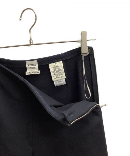 HERMES（エルメス）HERMES (エルメス) カシミヤ混スカート ブラック サイズ:36の古着・服飾アイテム