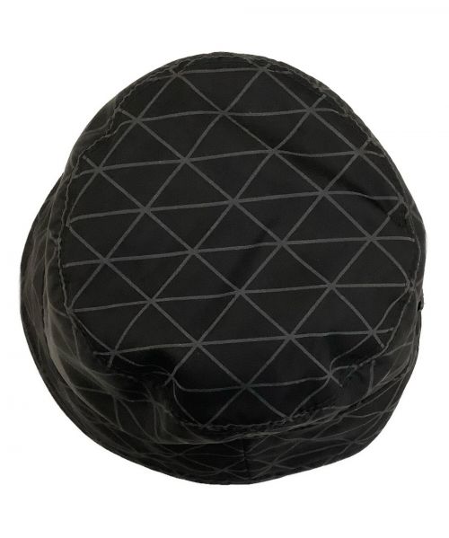 PRADA（プラダ）PRADA (プラダ) 総柄ナイロンリアクティブバケットハット ブラック サイズ:Lの古着・服飾アイテム