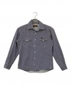 IRON HEARTアイアンハート）の古着「12ozヘビーヒッコリーウェスタンシャツ」｜ネイビー
