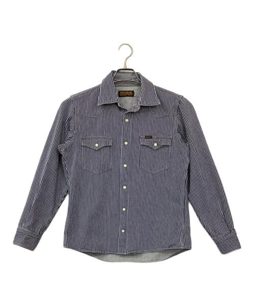 IRON HEART（アイアンハート）IRON HEART (アイアンハート) 12ozヘビーヒッコリーウェスタンシャツ ネイビー サイズ:Mの古着・服飾アイテム