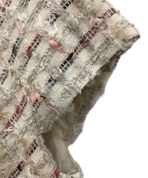 Maglie par ef-de（マーリエ パー エフデ）Maglie par ef-de (マーリエ パー エフデ) ノースリーブツイードフレアワンピース ベージュ サイズ:7号の古着・服飾アイテム