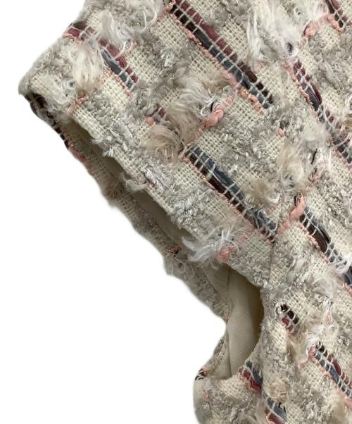 Maglie par ef-de（マーリエ パー エフデ）Maglie par ef-de (マーリエ パー エフデ) ノースリーブツイードフレアワンピース ベージュ サイズ:7号の古着・服飾アイテム