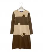 M'S GRACYエムズグレイシー）の古着「ワンピース」｜ベージュ×ブラウン
