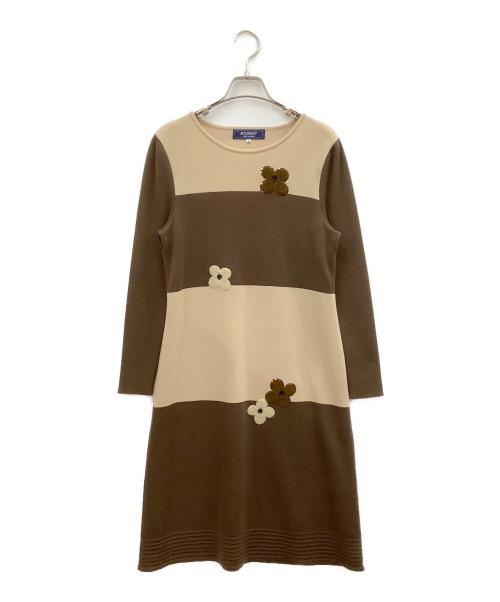 M'S GRACY（エムズグレイシー）M'S GRACY (エムズグレイシー) ワンピース ベージュ×ブラウン サイズ:40の古着・服飾アイテム