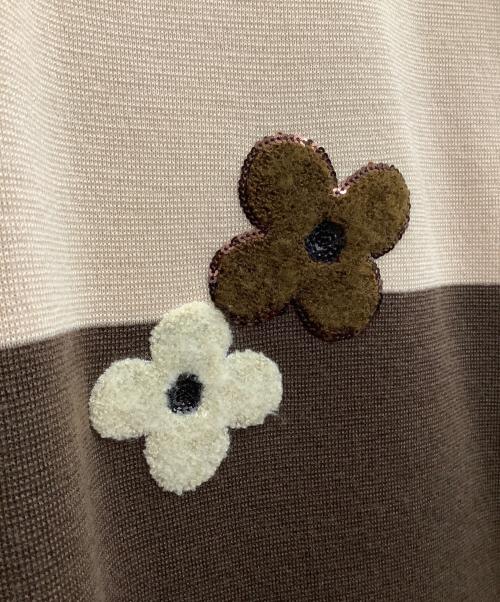 M'S GRACY（エムズグレイシー）M'S GRACY (エムズグレイシー) ワンピース ベージュ×ブラウン サイズ:40の古着・服飾アイテム