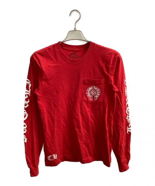 CHROME HEARTS（クロムハーツ）CHROME HEARTS (クロムハーツ) Red Back Scroll Logo LS Tee レッド サイズ:Sの古着・服飾アイテム