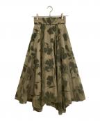 Mystradaマイストラーダ）の古着「リリーフロッキースカート」｜オリーブ