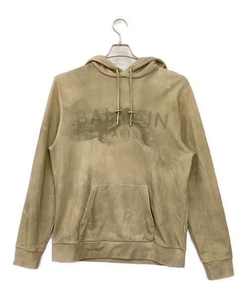 BALMAIN PARIS（バルマンパリ）BALMAIN PARIS (バルマンパリ) デザートロゴ エココットン パーカー ベージュ サイズ:Mの古着・服飾アイテム