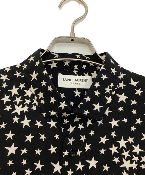 Saint Laurent Paris（サンローランパリ）Saint Laurent Paris (サンローランパリ) スター柄シャツ ブラック×ホワイト サイズ:39の古着・服飾アイテム