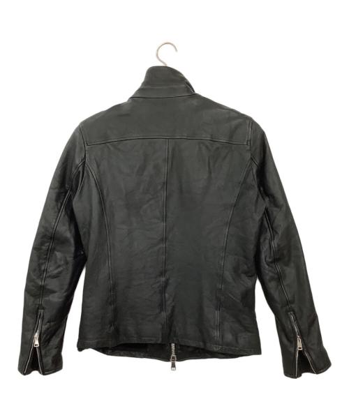 wjk（ダブルジェイケー）wjk (ダブルジェイケー) レザーライダースジャケット ブラック サイズ:Mの古着・服飾アイテム