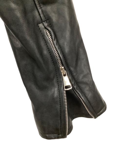 wjk（ダブルジェイケー）wjk (ダブルジェイケー) レザーライダースジャケット ブラック サイズ:Mの古着・服飾アイテム