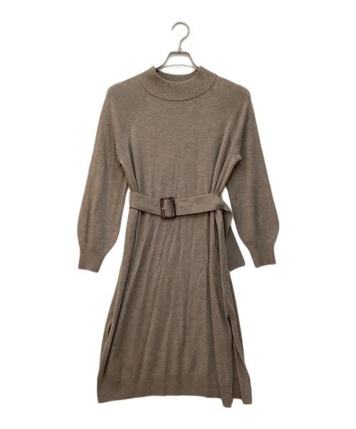 BLUE LABEL CRESTBRIDGE（ブルーレーベルクレストブリッジ）BLUE LABEL CRESTBRIDGE (ブルーレーベルクレストブリッジ) ニットワンピース ブラウン サイズ:36の古着・服飾アイテム
