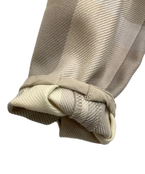 BLUE LABEL CRESTBRIDGE（ブルーレーベルクレストブリッジ）BLUE LABEL CRESTBRIDGE (ブルーレーベルクレストブリッジ) チェックウールビエラワンピース ベージュ サイズ:36の古着・服飾アイテム