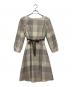 BLUE LABEL CRESTBRIDGE（ブルーレーベルクレストブリッジ）の古着「チェックウールビエラワンピース」｜ベージュ