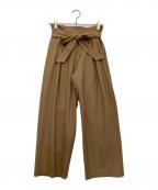 BLUE LABEL CRESTBRIDGEブルーレーベルクレストブリッジ）の古着「ノバチェックリボンベルトパンツ」｜ブラウン