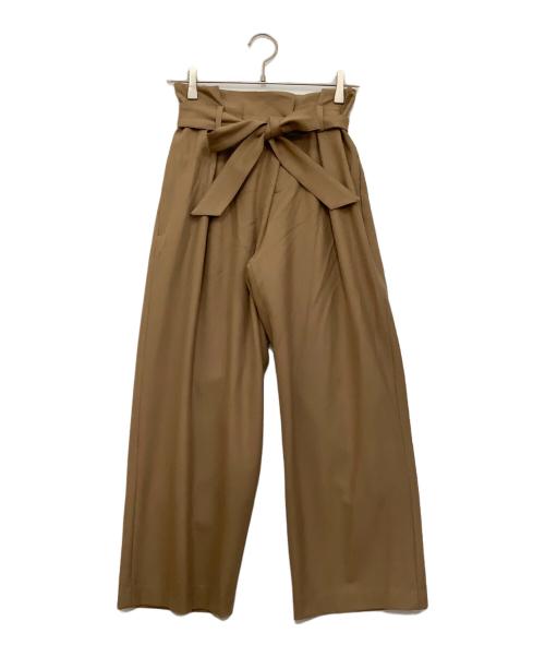 BLUE LABEL CRESTBRIDGE（ブルーレーベルクレストブリッジ）BLUE LABEL CRESTBRIDGE (ブルーレーベルクレストブリッジ) ノバチェックリボンベルトパンツ ブラウン サイズ:36の古着・服飾アイテム