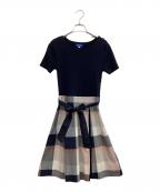 BLUE LABEL CRESTBRIDGEブルーレーベルクレストブリッジ）の古着「ドッキングワンピース」｜ネイビー