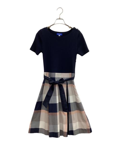 BLUE LABEL CRESTBRIDGE（ブルーレーベルクレストブリッジ）BLUE LABEL CRESTBRIDGE (ブルーレーベルクレストブリッジ) ドッキングワンピース ネイビー サイズ:36の古着・服飾アイテム