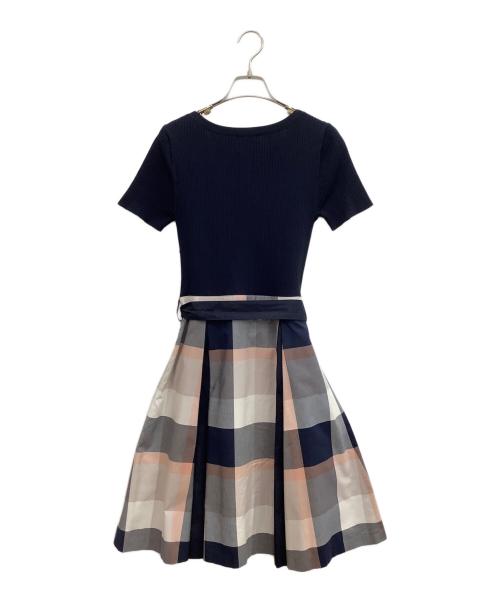 BLUE LABEL CRESTBRIDGE（ブルーレーベルクレストブリッジ）BLUE LABEL CRESTBRIDGE (ブルーレーベルクレストブリッジ) ドッキングワンピース ネイビー サイズ:36の古着・服飾アイテム