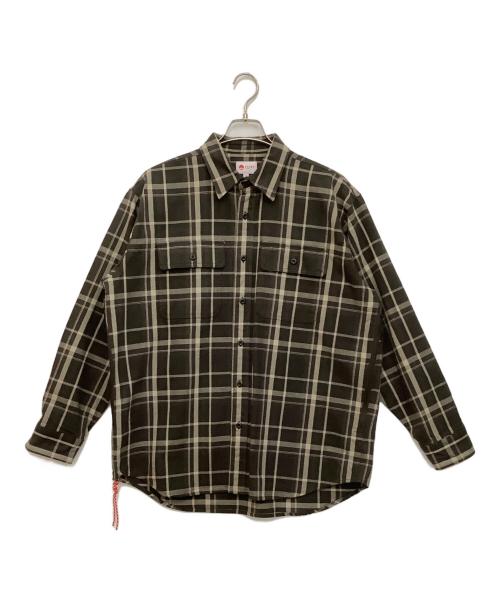 BEAMS JAPAN（ビームスジャパン）BEAMS JAPAN (ビームスジャパン) ベンチレーションネルチェックシャツ ブラン×モカ サイズ:Sの古着・服飾アイテム