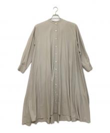 mizuiro-ind（ミズイロインド）の古着「バンドカラーシャツワンピース」｜ベージュ