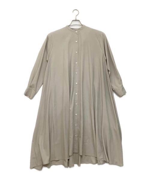 mizuiro-ind（ミズイロインド）mizuiro-ind (ミズイロインド) バンドカラーシャツワンピース ベージュ サイズ:-の古着・服飾アイテム