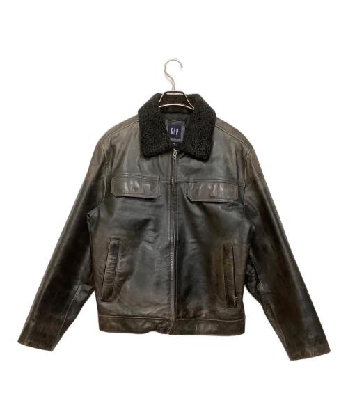 GAP（ギャップ）GAP (ギャップ) カウレザートラッカージャケット ブラック サイズ:Mの古着・服飾アイテム