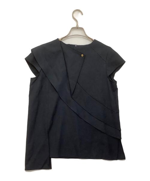 UNITED TOKYO（ユナイテッドトーキョー）UNITED TOKYO (ユナイテッドトーキョー) スネイルシェイプリネンライクブラウス ネイビー サイズ:FREEの古着・服飾アイテム