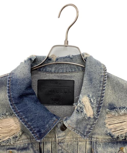 ballsy brothers（ボールジィ ブラザーズ）Ballsy BROTHERS (ボールジィ ブラザーズ) ダメージオーバーダイルーズデニムジャケット インディゴ サイズ:Lの古着・服飾アイテム