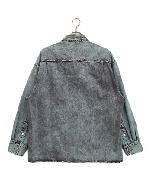 A BATHING APE（ア ベイシング エイプ）A BATHING APE (ア ベイシング エイプ) ACID WASH WORK SHIRT インディゴ サイズ:XLの古着・服飾アイテム