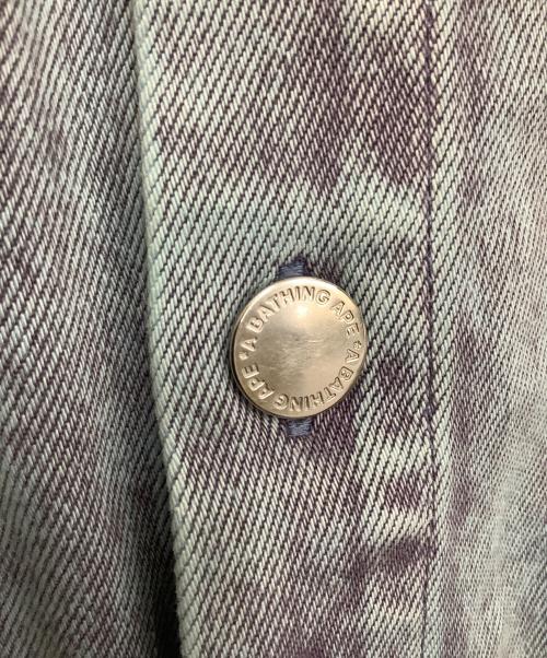 A BATHING APE（ア ベイシング エイプ）A BATHING APE (ア ベイシング エイプ) ACID WASH WORK SHIRT インディゴ サイズ:XLの古着・服飾アイテム