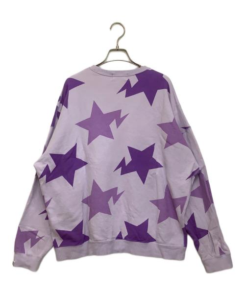 A BATHING APE（ア ベイシング エイプ）A BATHING APE (ア ベイシング エイプ) STA PATTEN OVERSIZED CREWNECK パープル サイズ:Mの古着・服飾アイテム