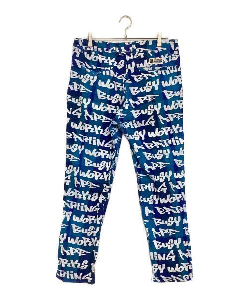 A BATHING APE（アベイシングエイプ）A BATHING APE (ア ベイシング エイプ) ストレートパンツ ブルー サイズ:Lの古着・服飾アイテム