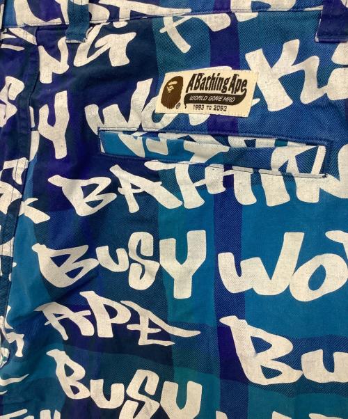 A BATHING APE（アベイシングエイプ）A BATHING APE (ア ベイシング エイプ) ストレートパンツ ブルー サイズ:Lの古着・服飾アイテム