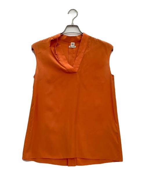HERMES（エルメス）HERMES (エルメス) ノースリーブブラウス オレンジ サイズ:36の古着・服飾アイテム