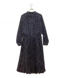 MACKINTOSH LONDON（マッキントッシュ ロンドン）の古着「スクラッチプリントワンピース」｜ネイビー