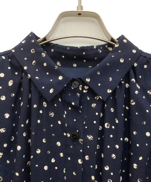 MACKINTOSH LONDON（マッキントッシュ ロンドン）MACKINTOSH LONDON (マッキントッシュ ロンドン) スクラッチプリントワンピース ネイビー サイズ:38の古着・服飾アイテム