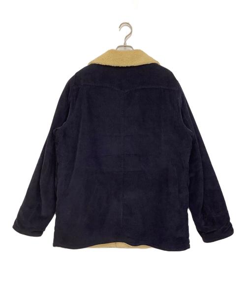 SUGAR CANE（シュガーケーン）SUGAR CANE (シュガーケーン) コーデュロイランチコート ネイビー×アイボリー サイズ:Lの古着・服飾アイテム