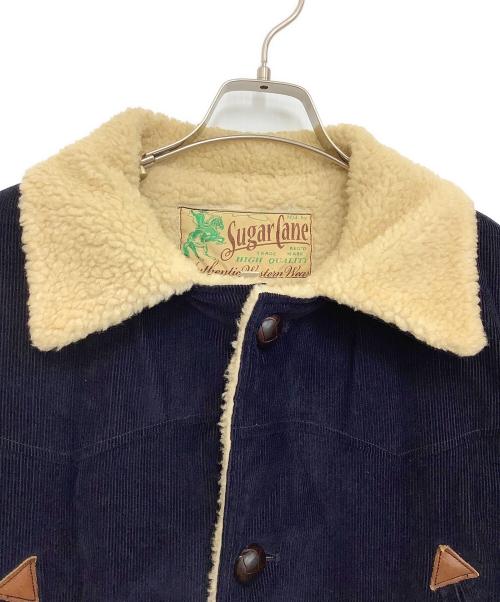 SUGAR CANE（シュガーケーン）SUGAR CANE (シュガーケーン) コーデュロイランチコート ネイビー×アイボリー サイズ:Lの古着・服飾アイテム