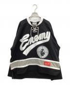 PUBLIC ENEMY×SAINT MICHAELパブリック エネミー×セントマイケル）の古着「ゲームシャツ」｜ホワイト×ブラック